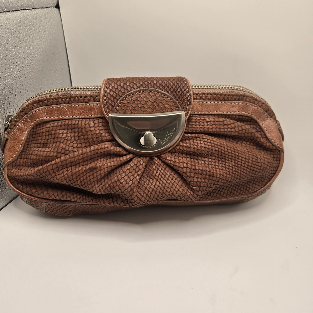 Vintage Botkier Clutch pebbled leather wristlet zip